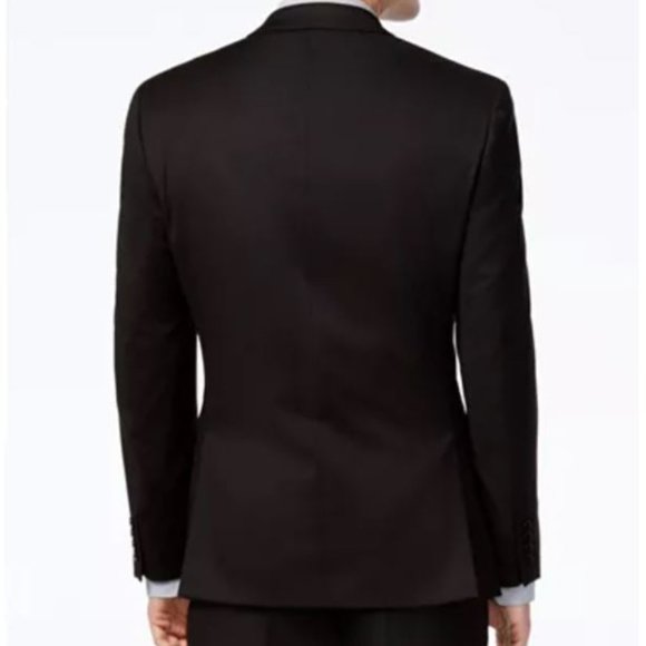 Classic black wool suit coat blazer - Picture 2 of 11